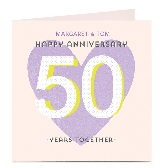 Personalised Anniversary Card - Purple Heart