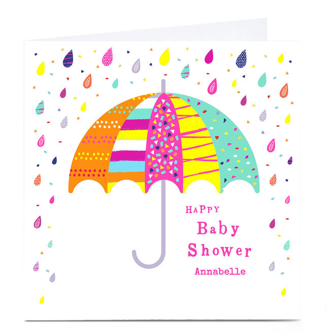 Personalised Baby Shower Card - Umbrella 