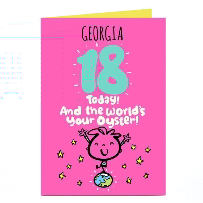 Personalised Fruitloops 18th Birthday Card - The World's Your Oyster!