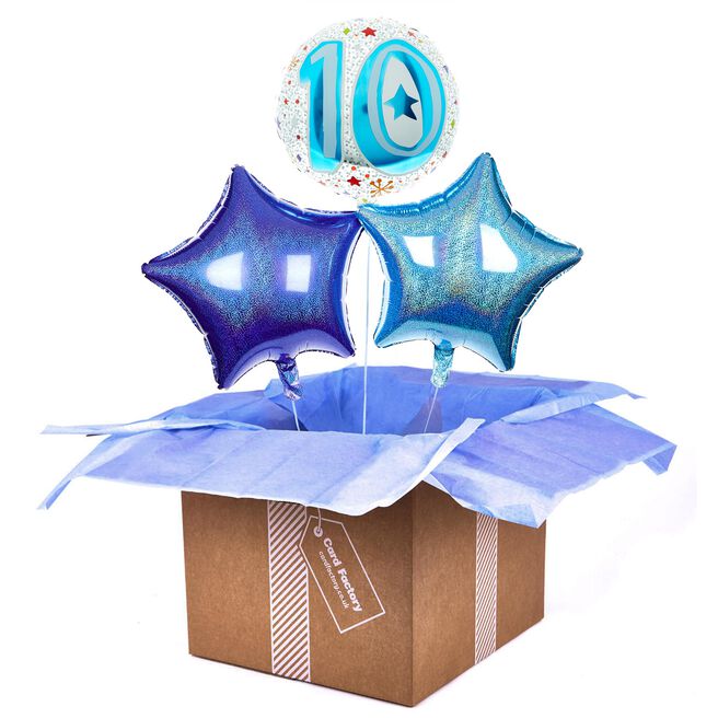 Starry 10th Birthday Balloon Bouquet - DELIVERED INFLATED!