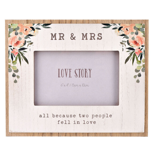 Mr & Mrs Floral Photo Frame